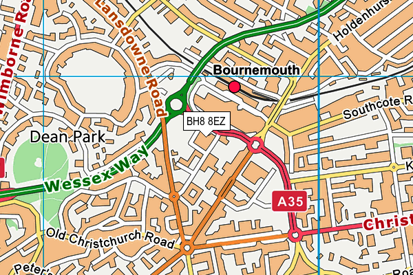 BH8 8EZ map - OS VectorMap District (Ordnance Survey)