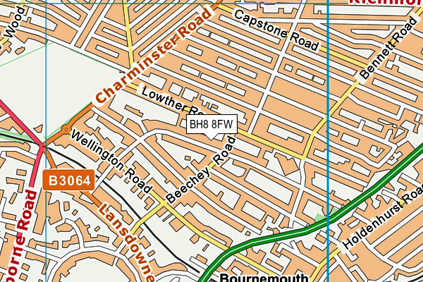 BH8 8FW map - OS VectorMap District (Ordnance Survey) BH8 8FW map - OS VectorMap District (Ordnance Survey)