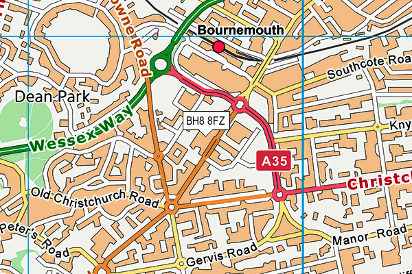 BH8 8FZ map - OS VectorMap District (Ordnance Survey) BH8 8FZ map - OS VectorMap District (Ordnance Survey)