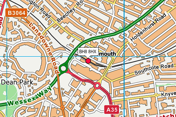 BH8 8HX map - OS VectorMap District (Ordnance Survey)