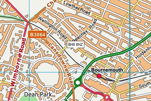 BH8 8HZ map - OS VectorMap District (Ordnance Survey)