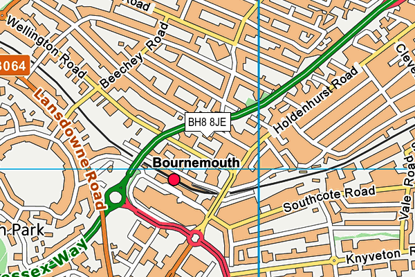 BH8 8JE map - OS VectorMap District (Ordnance Survey)