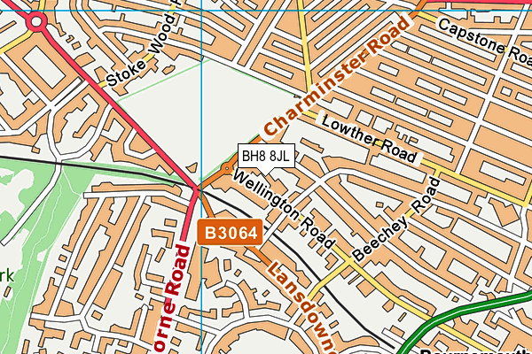 BH8 8JL map - OS VectorMap District (Ordnance Survey)