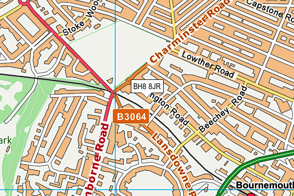 BH8 8JR map - OS VectorMap District (Ordnance Survey) BH8 8JR map - OS VectorMap District (Ordnance Survey)