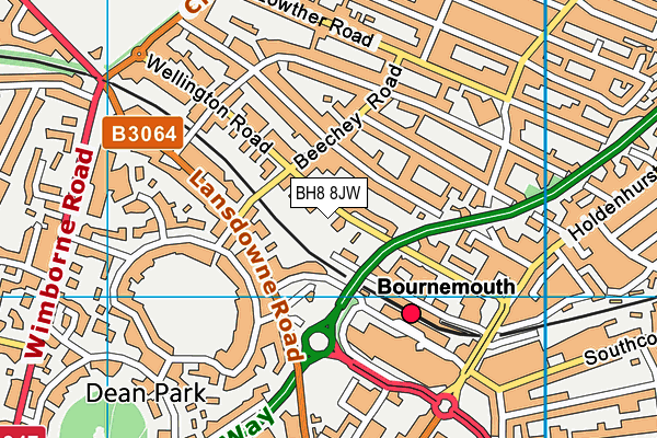 BH8 8JW map - OS VectorMap District (Ordnance Survey) BH8 8JW map - OS VectorMap District (Ordnance Survey)