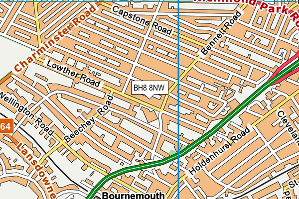 BH8 8NW map - OS VectorMap District (Ordnance Survey) BH8 8NW map - OS VectorMap District (Ordnance Survey)