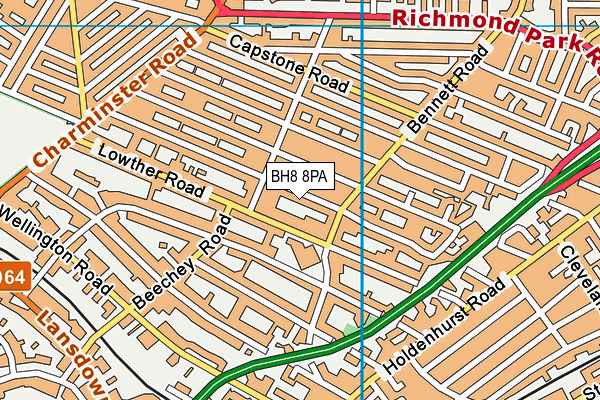 BH8 8PA map - OS VectorMap District (Ordnance Survey) BH8 8PA map - OS VectorMap District (Ordnance Survey)