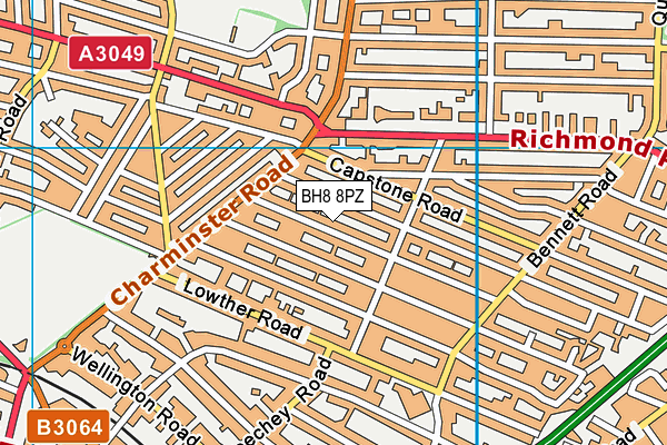 BH8 8PZ map - OS VectorMap District (Ordnance Survey)