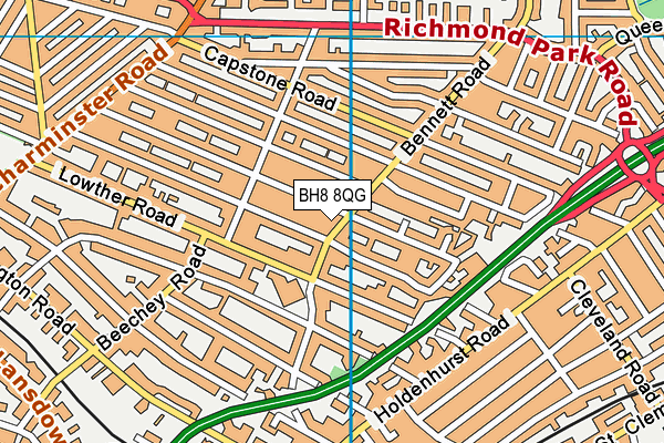 BH8 8QG map - OS VectorMap District (Ordnance Survey) BH8 8QG map - OS VectorMap District (Ordnance Survey)