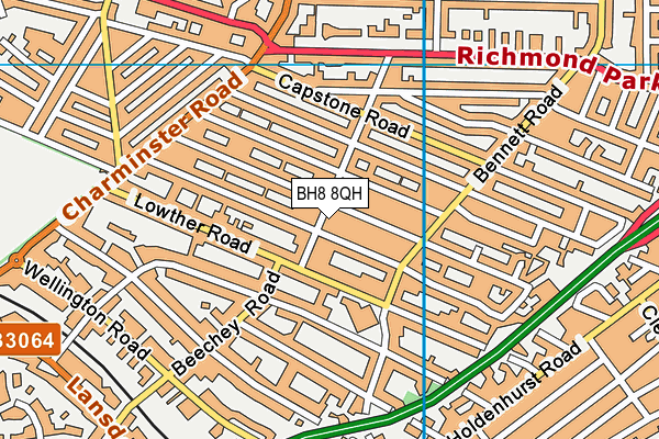 BH8 8QH map - OS VectorMap District (Ordnance Survey)