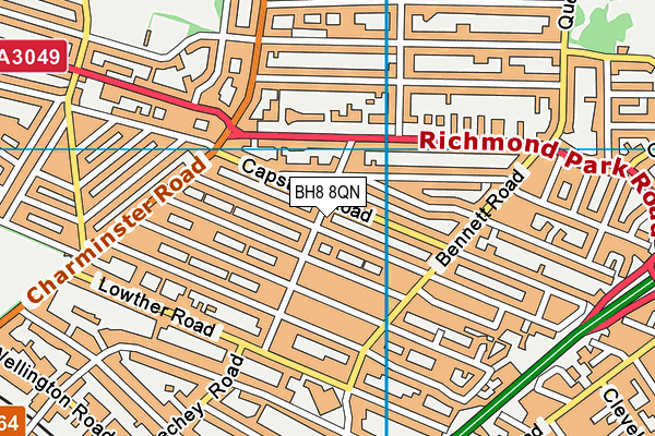 BH8 8QN map - OS VectorMap District (Ordnance Survey) BH8 8QN map - OS VectorMap District (Ordnance Survey)