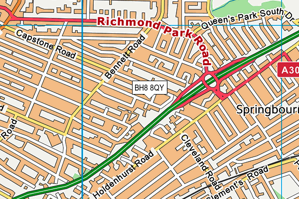 BH8 8QY map - OS VectorMap District (Ordnance Survey)