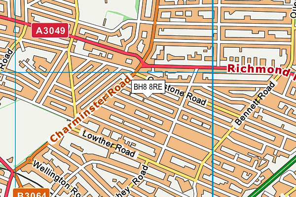 BH8 8RE map - OS VectorMap District (Ordnance Survey) BH8 8RE map - OS VectorMap District (Ordnance Survey)