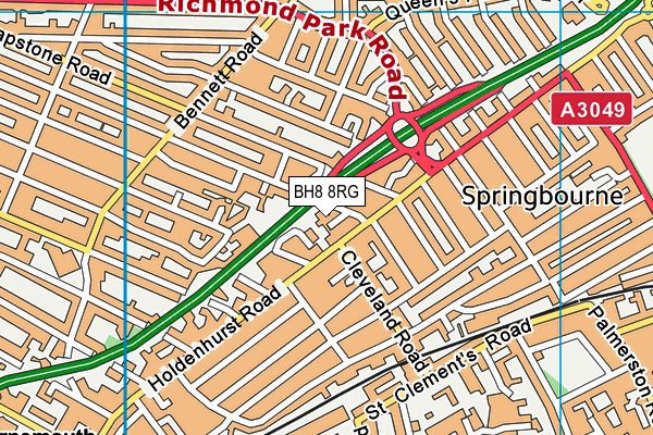BH8 8RG map - OS VectorMap District (Ordnance Survey) BH8 8RG map - OS VectorMap District (Ordnance Survey)
