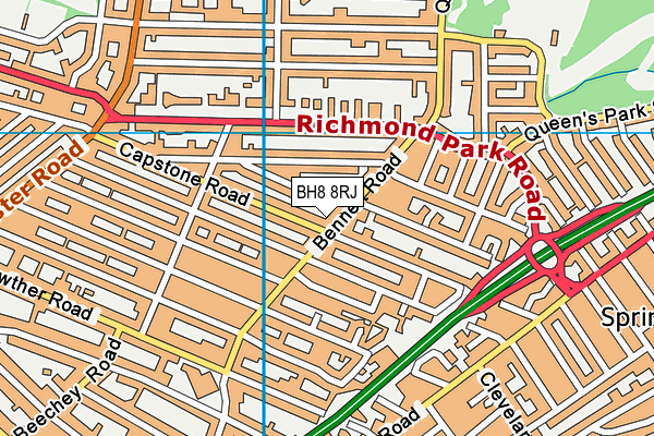 BH8 8RJ map - OS VectorMap District (Ordnance Survey) BH8 8RJ map - OS VectorMap District (Ordnance Survey)