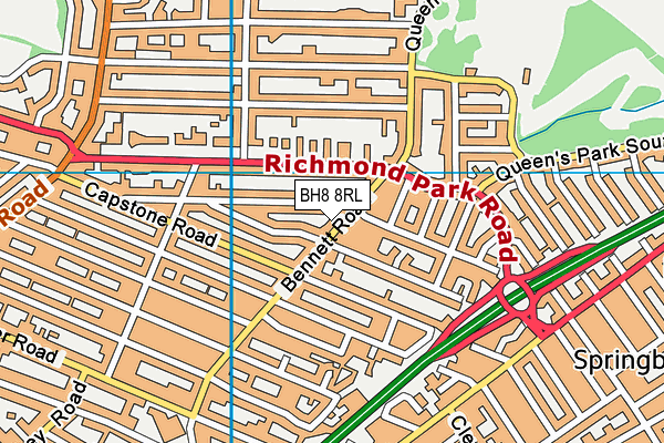 BH8 8RL map - OS VectorMap District (Ordnance Survey) BH8 8RL map - OS VectorMap District (Ordnance Survey)