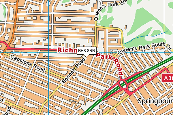 BH8 8RN map - OS VectorMap District (Ordnance Survey) BH8 8RN map - OS VectorMap District (Ordnance Survey)