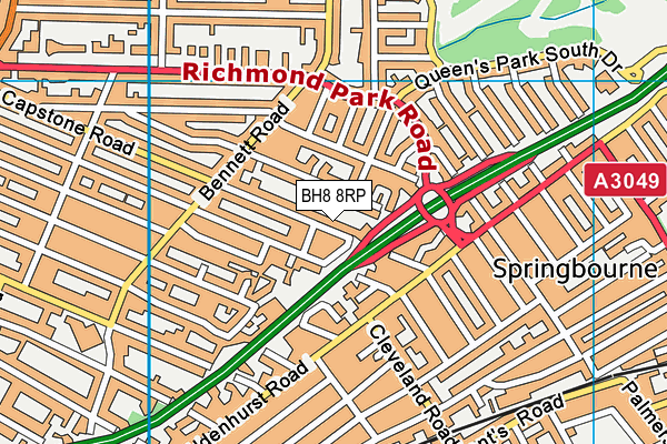 BH8 8RP map - OS VectorMap District (Ordnance Survey) BH8 8RP map - OS VectorMap District (Ordnance Survey)