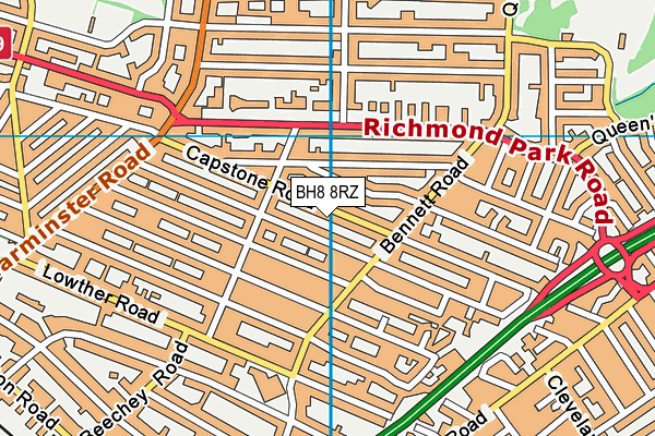 BH8 8RZ map - OS VectorMap District (Ordnance Survey) BH8 8RZ map - OS VectorMap District (Ordnance Survey)