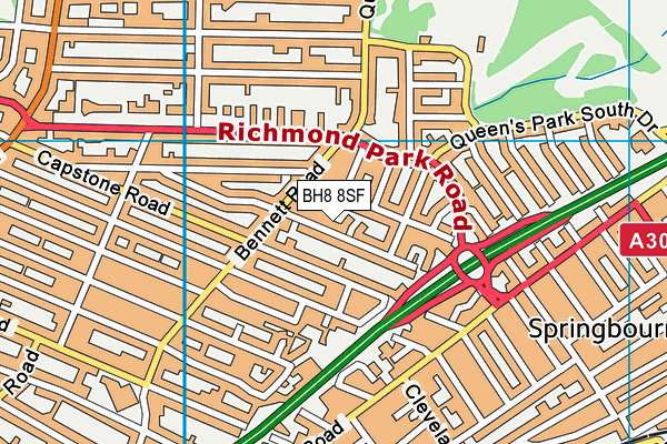 BH8 8SF map - OS VectorMap District (Ordnance Survey) BH8 8SF map - OS VectorMap District (Ordnance Survey)