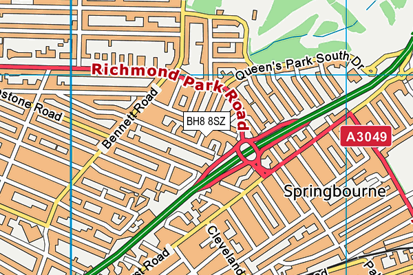 BH8 8SZ map - OS VectorMap District (Ordnance Survey)