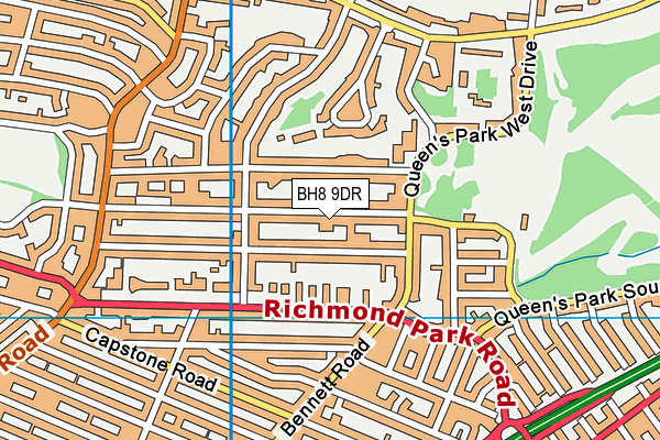 BH8 9DR map - OS VectorMap District (Ordnance Survey) BH8 9DR map - OS VectorMap District (Ordnance Survey)