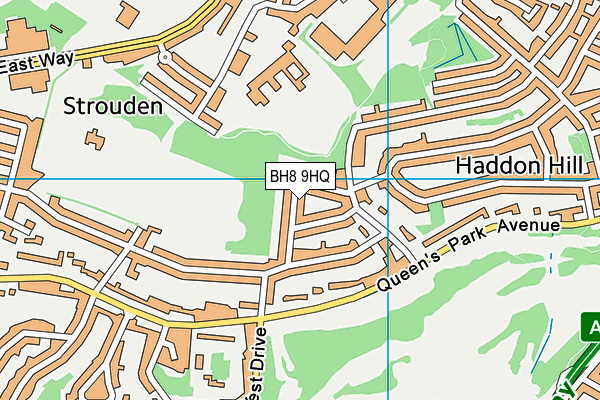 BH8 9HQ map - OS VectorMap District (Ordnance Survey) BH8 9HQ map - OS VectorMap District (Ordnance Survey)