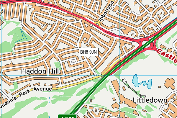 BH8 9JN map - OS VectorMap District (Ordnance Survey) BH8 9JN map - OS VectorMap District (Ordnance Survey)