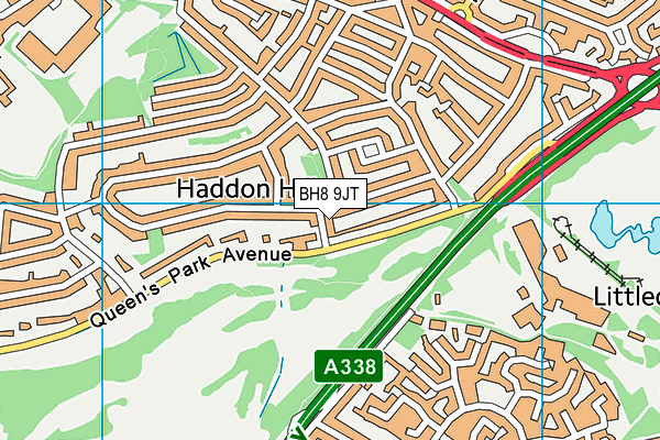 BH8 9JT map - OS VectorMap District (Ordnance Survey) BH8 9JT map - OS VectorMap District (Ordnance Survey)