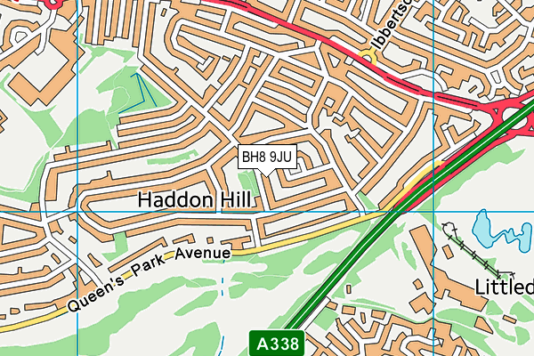 BH8 9JU map - OS VectorMap District (Ordnance Survey)