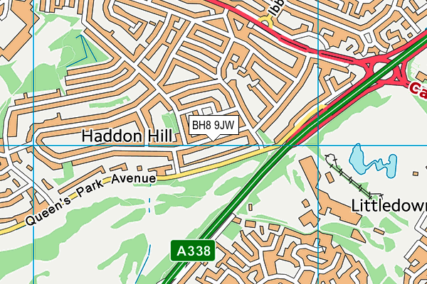 BH8 9JW map - OS VectorMap District (Ordnance Survey) BH8 9JW map - OS VectorMap District (Ordnance Survey)