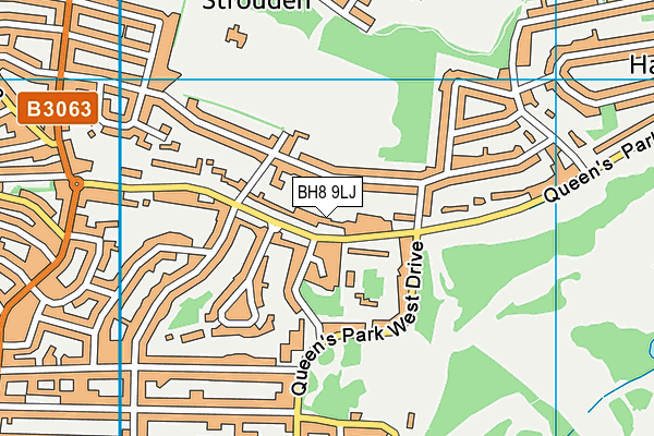 BH8 9LJ map - OS VectorMap District (Ordnance Survey) BH8 9LJ map - OS VectorMap District (Ordnance Survey)