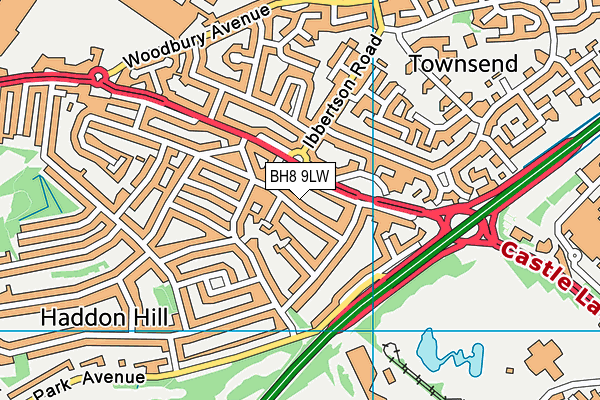 BH8 9LW map - OS VectorMap District (Ordnance Survey) BH8 9LW map - OS VectorMap District (Ordnance Survey)