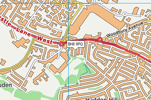 BH8 9PQ map - OS VectorMap District (Ordnance Survey)