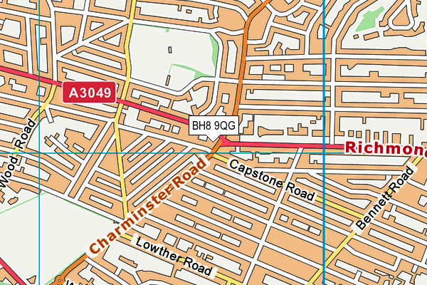 BH8 9QG map - OS VectorMap District (Ordnance Survey) BH8 9QG map - OS VectorMap District (Ordnance Survey)