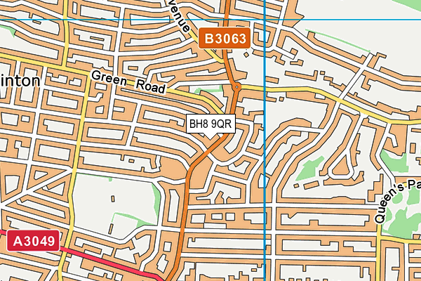 BH8 9QR map - OS VectorMap District (Ordnance Survey) BH8 9QR map - OS VectorMap District (Ordnance Survey)