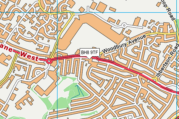 BH8 9TF map - OS VectorMap District (Ordnance Survey) BH8 9TF map - OS VectorMap District (Ordnance Survey)