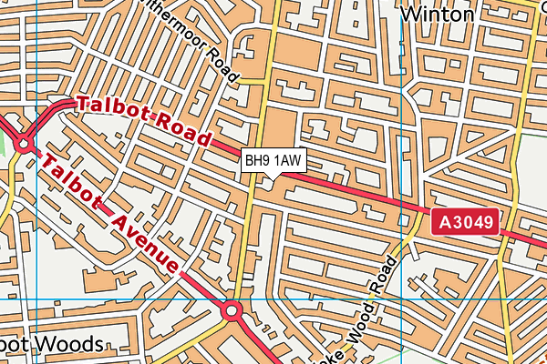 BH9 1AW map - OS VectorMap District (Ordnance Survey) BH9 1AW map - OS VectorMap District (Ordnance Survey)