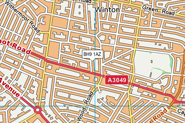 BH9 1AZ map - OS VectorMap District (Ordnance Survey)