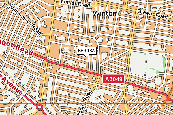 BH9 1BA map - OS VectorMap District (Ordnance Survey) BH9 1BA map - OS VectorMap District (Ordnance Survey)