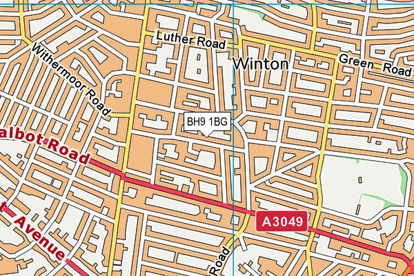 BH9 1BG map - OS VectorMap District (Ordnance Survey)