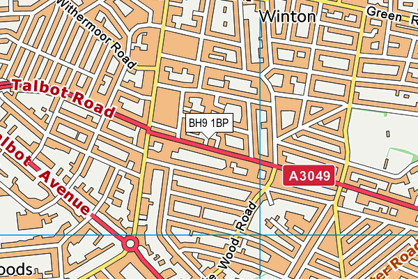 BH9 1BP map - OS VectorMap District (Ordnance Survey) BH9 1BP map - OS VectorMap District (Ordnance Survey)