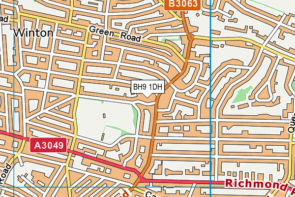 BH9 1DH map - OS VectorMap District (Ordnance Survey)