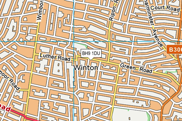 BH9 1DU map - OS VectorMap District (Ordnance Survey)