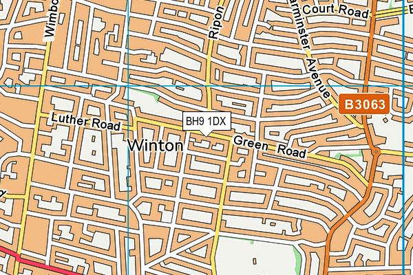 BH9 1DX map - OS VectorMap District (Ordnance Survey) BH9 1DX map - OS VectorMap District (Ordnance Survey)