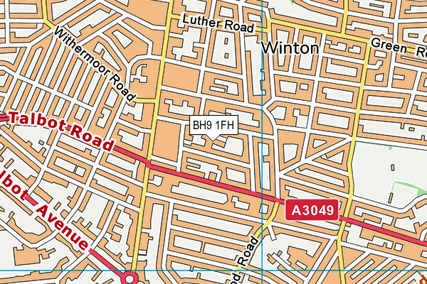 BH9 1FH map - OS VectorMap District (Ordnance Survey) BH9 1FH map - OS VectorMap District (Ordnance Survey)