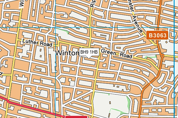 BH9 1HB map - OS VectorMap District (Ordnance Survey) BH9 1HB map - OS VectorMap District (Ordnance Survey)