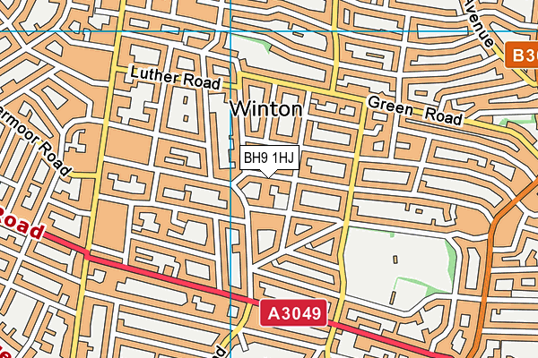 BH9 1HJ map - OS VectorMap District (Ordnance Survey) BH9 1HJ map - OS VectorMap District (Ordnance Survey)
