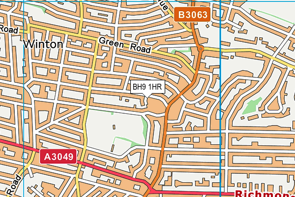 BH9 1HR map - OS VectorMap District (Ordnance Survey) BH9 1HR map - OS VectorMap District (Ordnance Survey)
