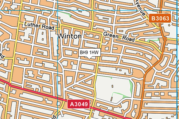 BH9 1HW map - OS VectorMap District (Ordnance Survey) BH9 1HW map - OS VectorMap District (Ordnance Survey)